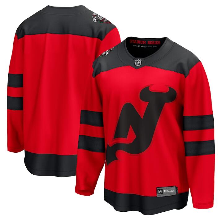 Men's New Jersey Devils Custom Red 2024 Stadium Series Breakaway Stitched Jersey